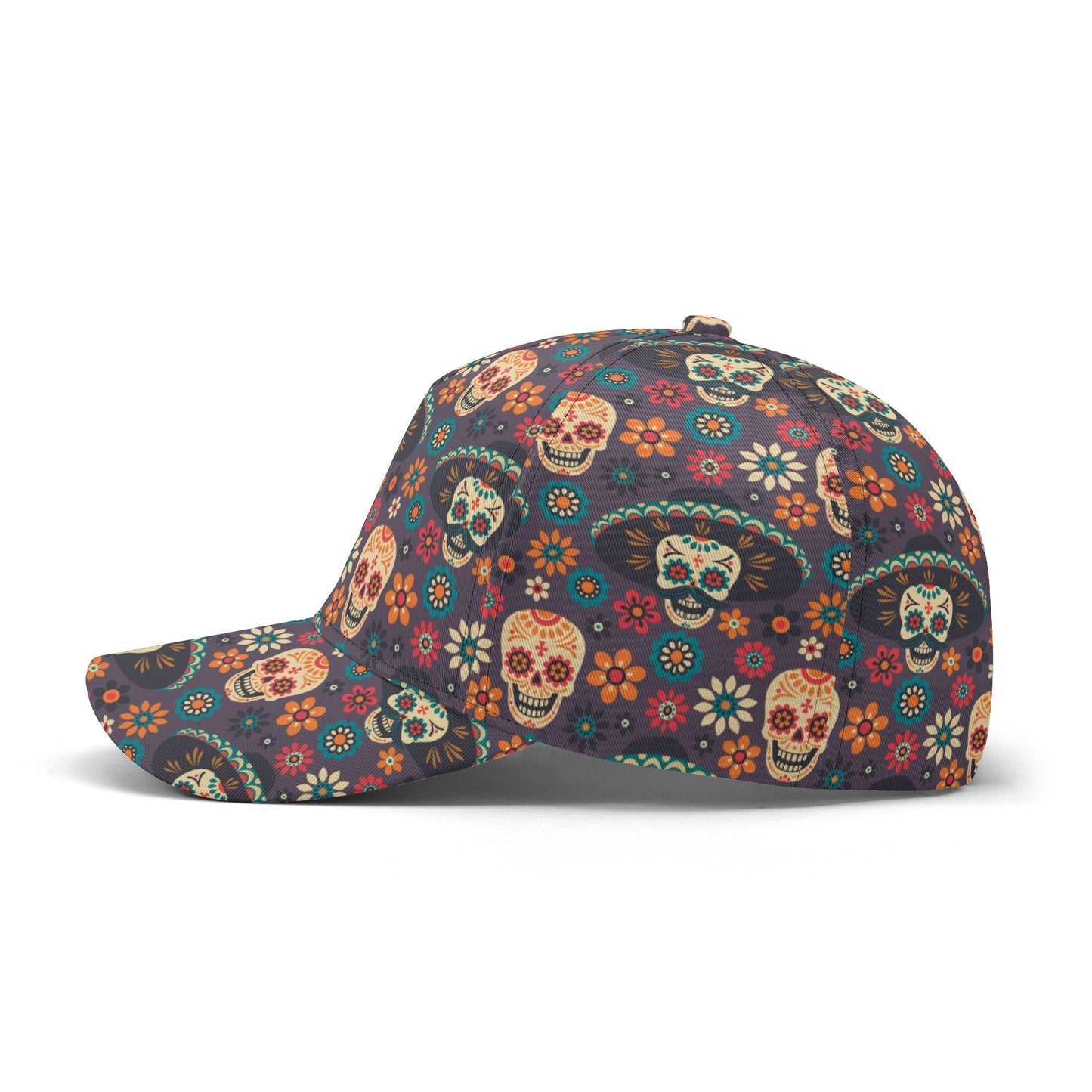 Day of the dead cap hat, calaveras skull baseball hat, candy skull hat for women, floral sugar skull cap for women, sugar skull baseball cap