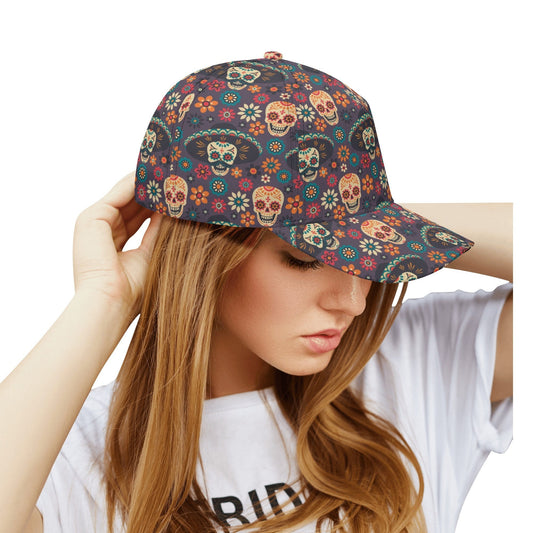 Day of the dead cap hat, calaveras skull baseball hat, candy skull hat for women, floral sugar skull cap for women, sugar skull baseball cap