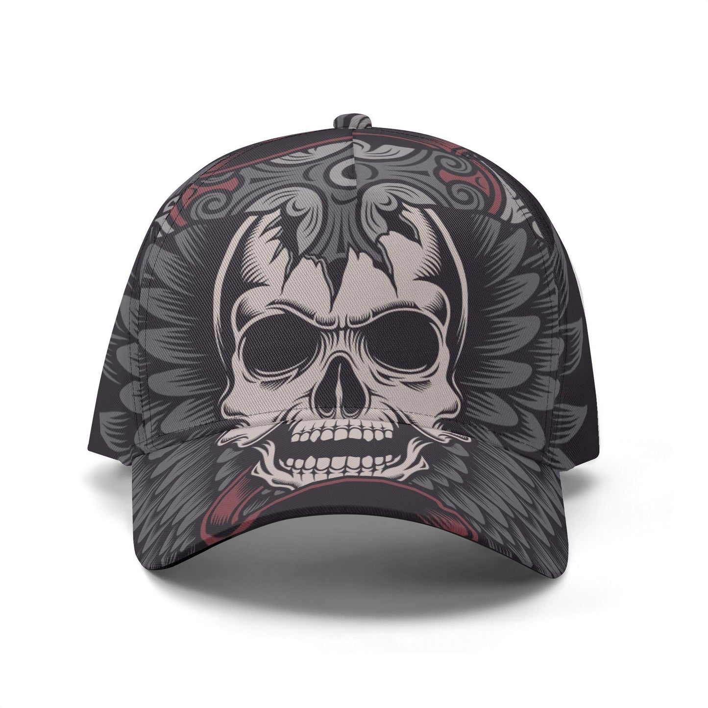 Death skull cap for men, goth baseball cap, flame skull baseball cap, skull hat, flaming skull cap for him, punisher skull headband, flame