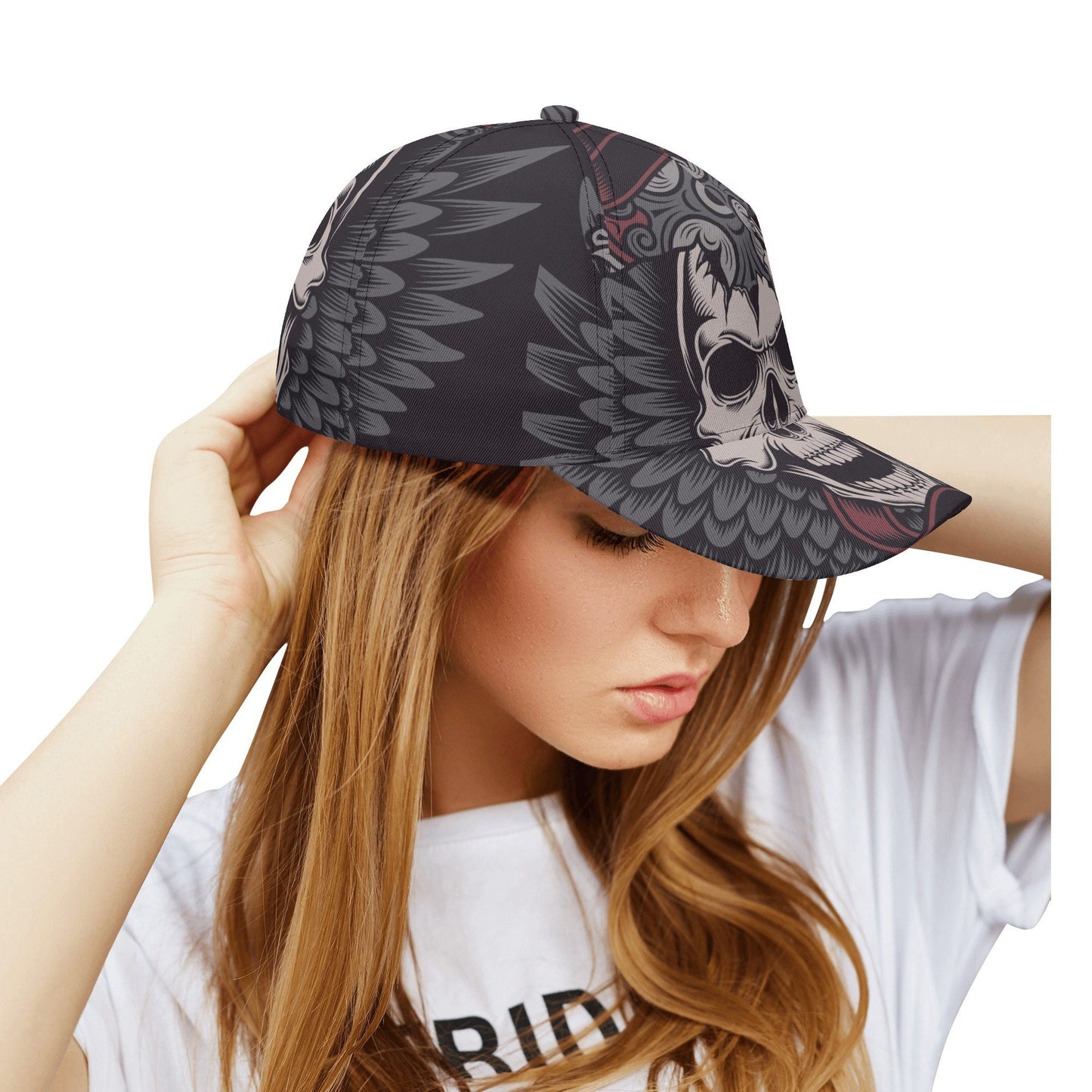 Death skull cap for men, goth baseball cap, flame skull baseball cap, skull hat, flaming skull cap for him, punisher skull headband, flame