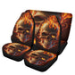 Skull in fire car protector, christmas skull cover cushion accessories for Cars, rose skull slip-on seat covers, horror car tool, horror was