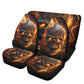 Flaming skull mat for vehicles, floral skull seat cover for truck, skeleton car mat, floral skull car mat flooring, floral skull mat for veh