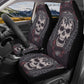 Halloween seat cover for truck, halloween seat cover for truck, flaming skull slip-on seat covers, horror seat cover for car, halloween car