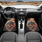 Skull in fire car seat protector, skull car seat protector cover, christmas skull car tool, goth car protector punisher skull car seat cover