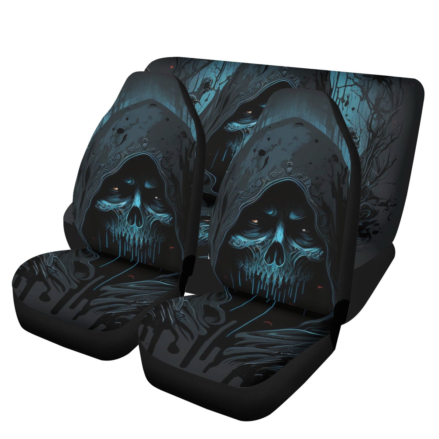 Skeleton car accessories, death skull seat cover protector, biker skull seat cover for car, biker skull car tool, flaming skull car seat cus