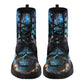 Flaming skull men women boots, Punisher horror gothic skull boots, Halloween skull boots Skeleton skull grim reaper leather rose skull boots