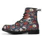 Skull combat boots, death with scythes boots for men women, halloween waterproof boot, reaper skull men women shoes, grim reaper unisex shoe