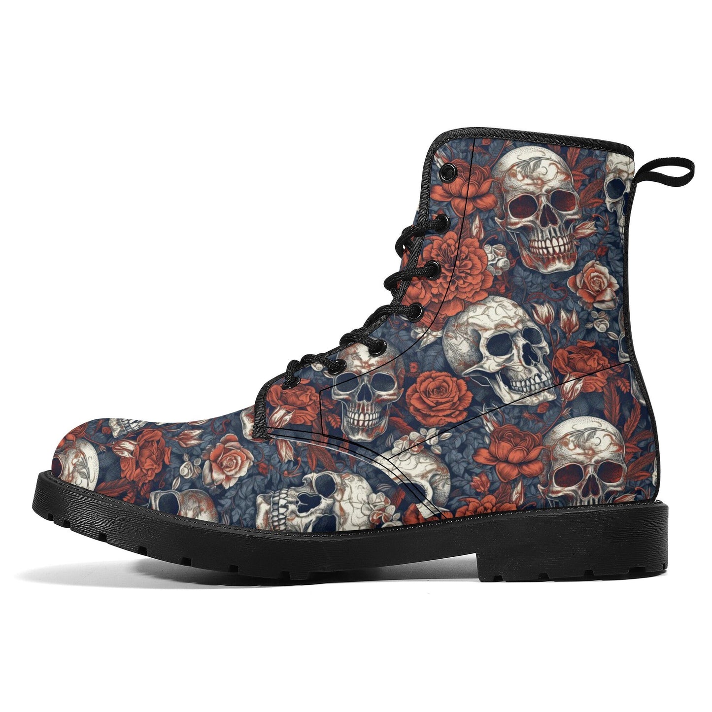 Skull combat boots, death with scythes boots for men women, halloween waterproof boot, reaper skull men women shoes, grim reaper unisex shoe