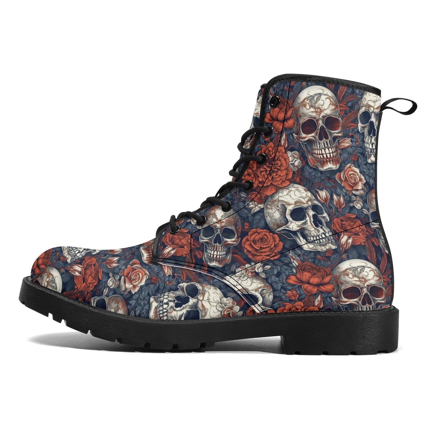 Skull combat boots, death with scythes boots for men women, halloween waterproof boot, reaper skull men women shoes, grim reaper unisex shoe