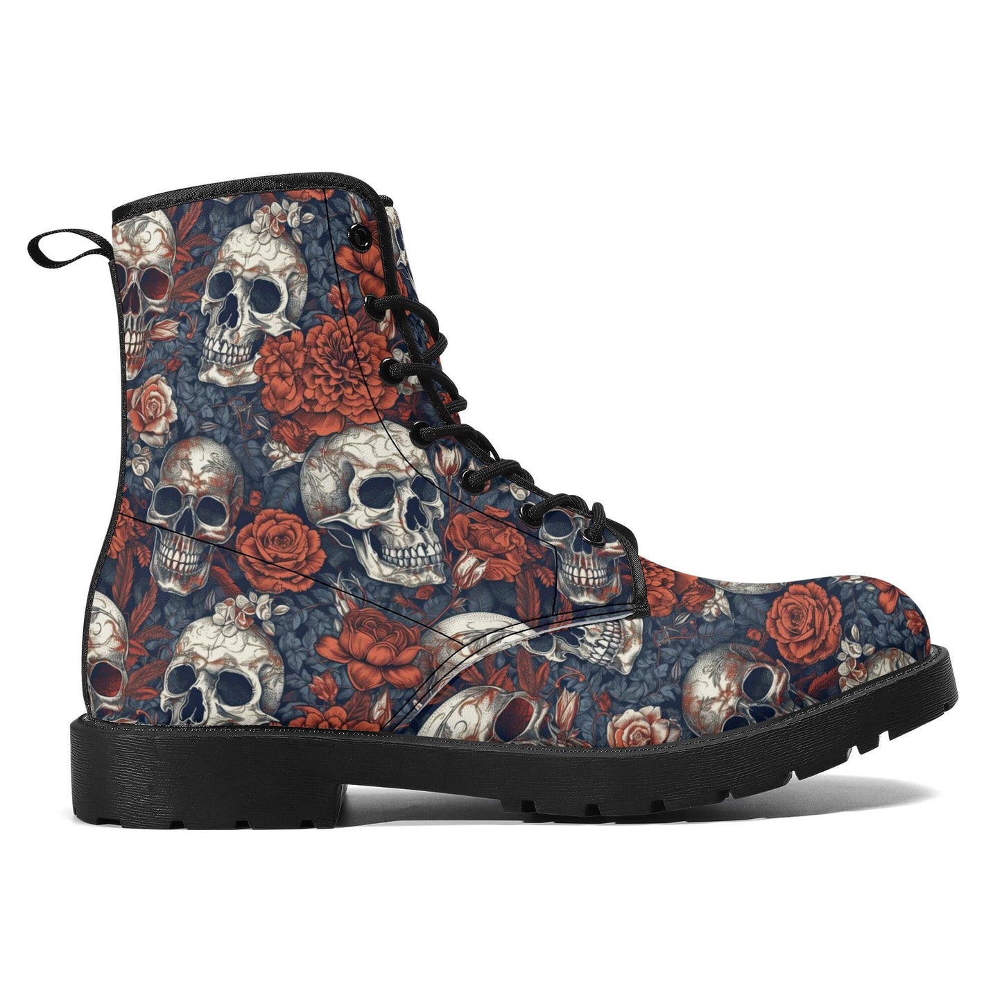 Skull combat boots, death with scythes boots for men women, halloween waterproof boot, reaper skull men women shoes, grim reaper unisex shoe