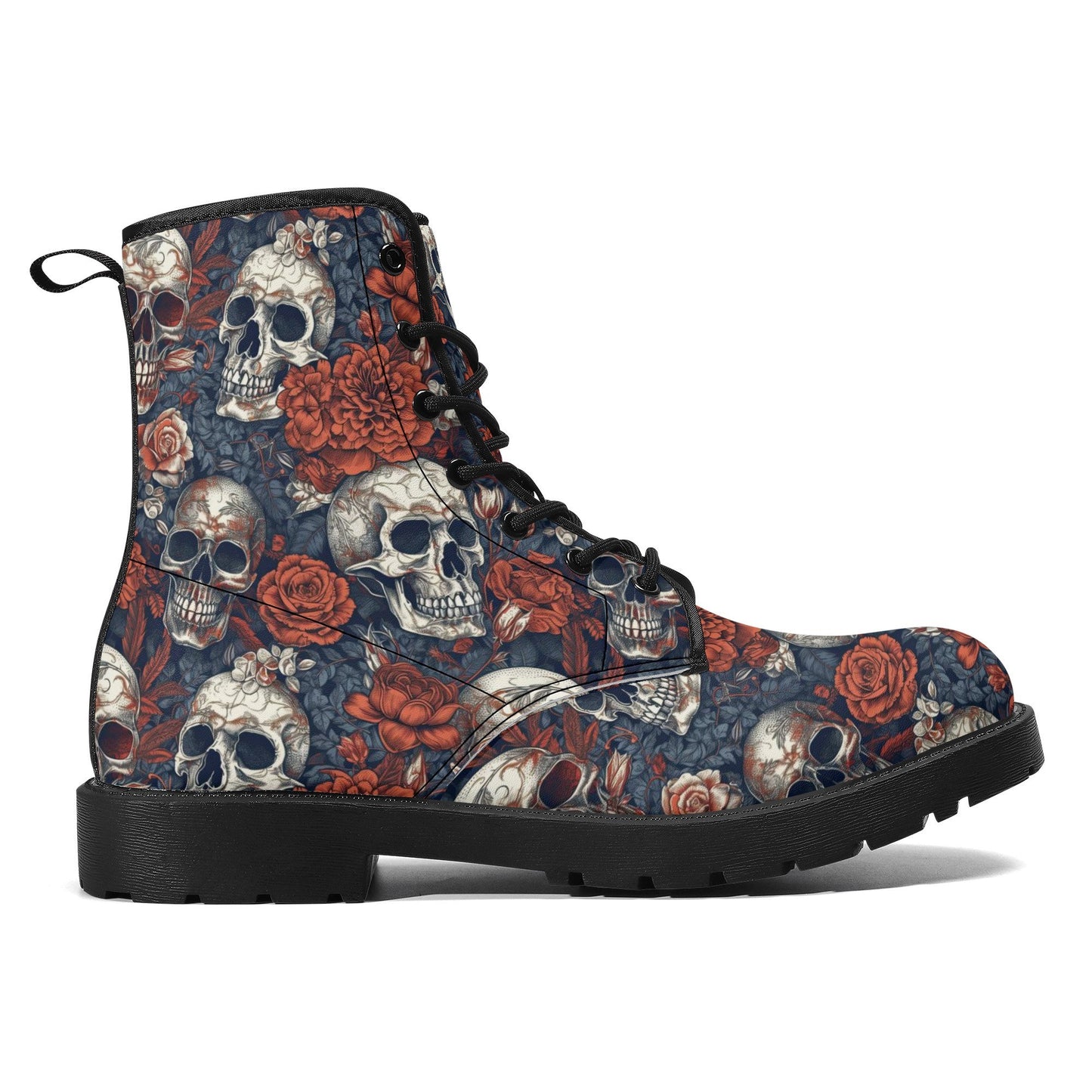 Skull combat boots, death with scythes boots for men women, halloween waterproof boot, reaper skull men women shoes, grim reaper unisex shoe
