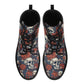 Skull combat boots, death with scythes boots for men women, halloween waterproof boot, reaper skull men women shoes, grim reaper unisex shoe