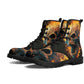 Goth ankle booties, death with scythes ankle booties, floral skull combat boots, grim reaper ankle booties, grim reaper fashion leather boot