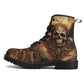 Goth boots, death skull fashion leather boots, skull in fire ankle Boots, flaming skull unisex boots, reaper skull men women boots, evil fac