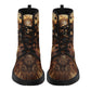 Goth boots, death skull fashion leather boots, skull in fire ankle Boots, flaming skull unisex boots, reaper skull men women boots, evil fac