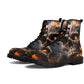 Death with scythes combat boots, gothic skull unisex boots, death with scythes shoes, horror men women boots, skull waterproof Lace Up Anti-