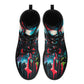 Horror winter boots, evil waterproof boot, flower skull ankle Boots, flower skull waterproof Lace Up Anti-Slip platform nooties, motorcycle