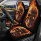 Skull in fire car protector, christmas skull cover cushion accessories for Cars, rose skull slip-on seat covers, horror car tool, horror was