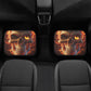 Skull in fire car protector, christmas skull cover cushion accessories for Cars, rose skull slip-on seat covers, horror car tool, horror was