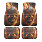Flaming skull mat for vehicles, floral skull seat cover for truck, skeleton car mat, floral skull car mat flooring, floral skull mat for veh