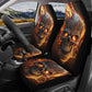Flaming skull mat for vehicles, floral skull seat cover for truck, skeleton car mat, floral skull car mat flooring, floral skull mat for veh