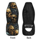 Skull with scythes car seat tool, rose skull slip-on seat covers, reaper skull car floor mat, death skull rug for car, skeleton car mat sets