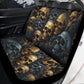 Skull with scythes car seat tool, rose skull slip-on seat covers, reaper skull car floor mat, death skull rug for car, skeleton car mat sets
