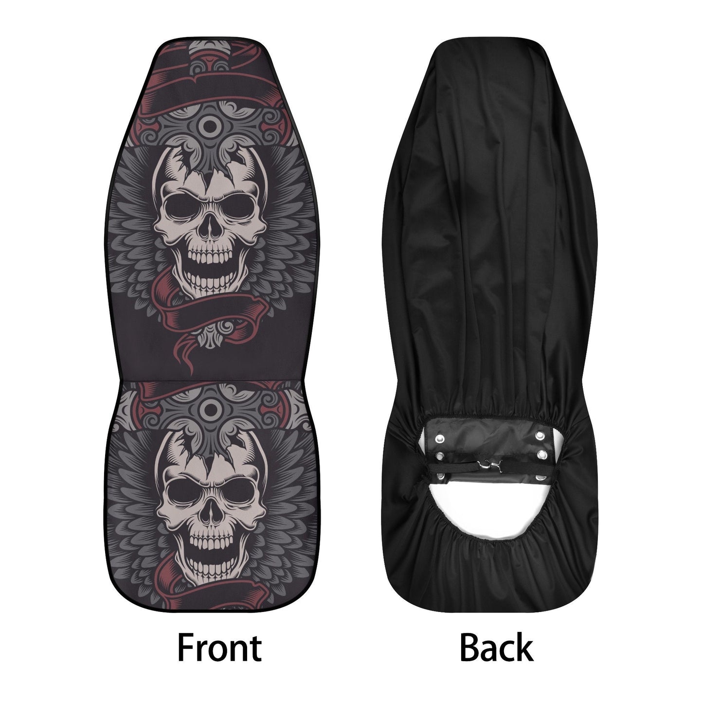 Halloween seat cover for truck, halloween seat cover for truck, flaming skull slip-on seat covers, horror seat cover for car, halloween car