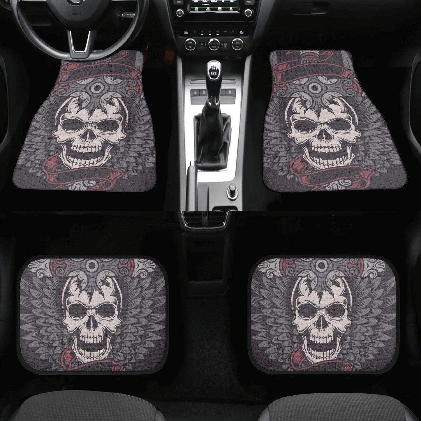 Halloween seat cover for truck, halloween seat cover for truck, flaming skull slip-on seat covers, horror seat cover for car, halloween car