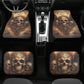 Skeleton car shifter gear cover, skull in fire washable car seat covers, flaming skull armrest covers, skull with scythes car tool christmas