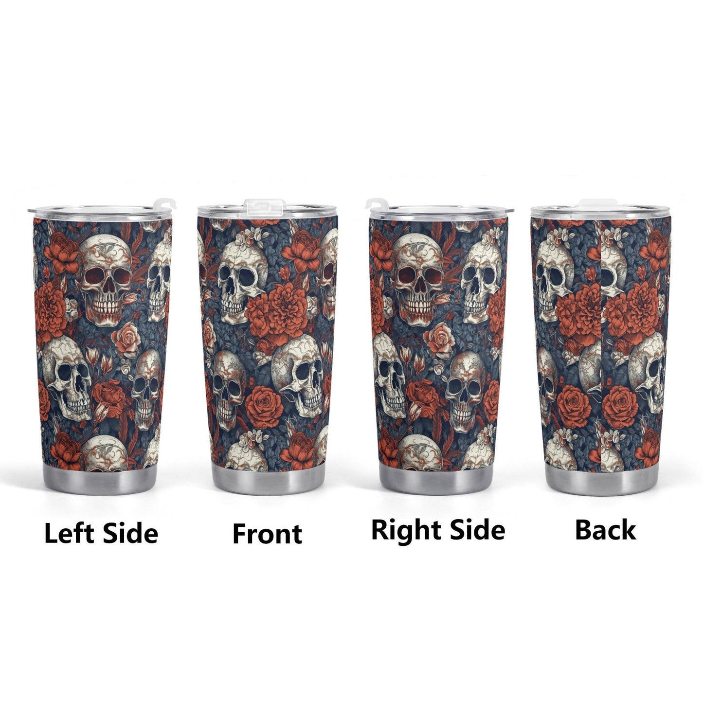 Flower skull coffee mug, hooded skull travel mug, biker skull beer mug, punisher skull cup, death with scythes tumblr, halloween mug, skelet