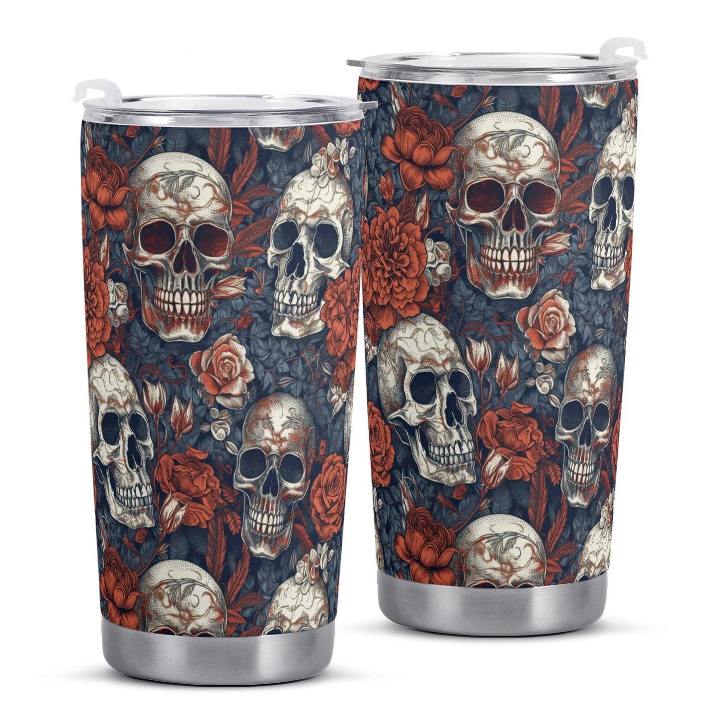 Flower skull coffee mug, hooded skull travel mug, biker skull beer mug, punisher skull cup, death with scythes tumblr, halloween mug, skelet