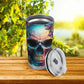 Skull jumbo Mug, skull with scythes tumbler cup mug, motorcycle skull beer mug, gothic skull coffee mug, gothic skull travel mug, death skul