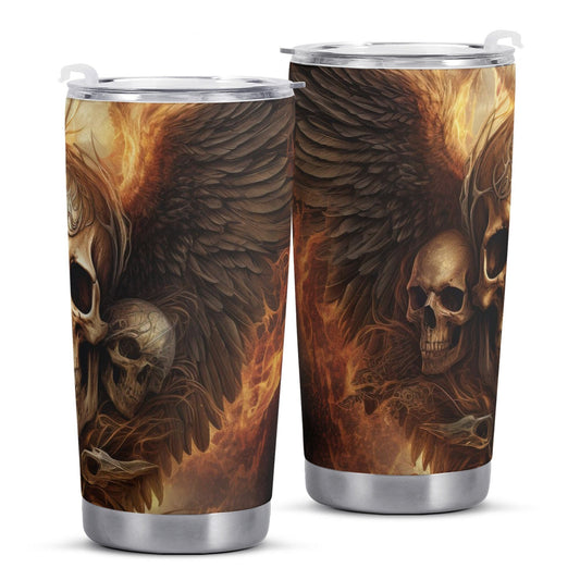 Skeleton tumbler cup mug, grim reaper tumbler, death skull tumblr, death with scythes tumbler cup mug, grim reaper tumblr, motorcycle skull
