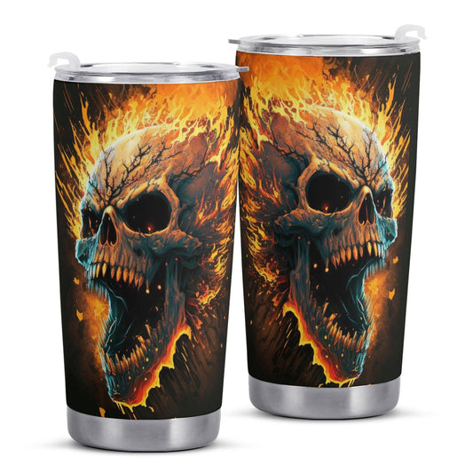 Skull with scythes tumbler, motorcycle skull tumbler cup mug, rose skull travel mug, goth jumbo Mug, flower skull tumbler, hooded skull coff