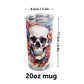 Motorcycle skull tumblr, floral skull tumbler cup mug, reaper skull beer mug, motorcycle skull cup, punisher skull beer mug, motorcycle skul