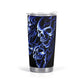 Floral skull cup, horror jumbo Mug, skull in fire beer mug, skeleton cup, evil face beer mug, evil tumbler, flame skull beer mug, skull with