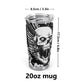 Death skull coffee mug, death skull tumbler, flaming skull cup, reaper skull tumblr, rose skull coffee mug, skull tumbler cup mug, death wit