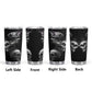 Goth tumbler, rose skull travel mug, hooded skull travel mug, death with scythes beer mug, skull with scythes cup, flower skull tumblr, deat