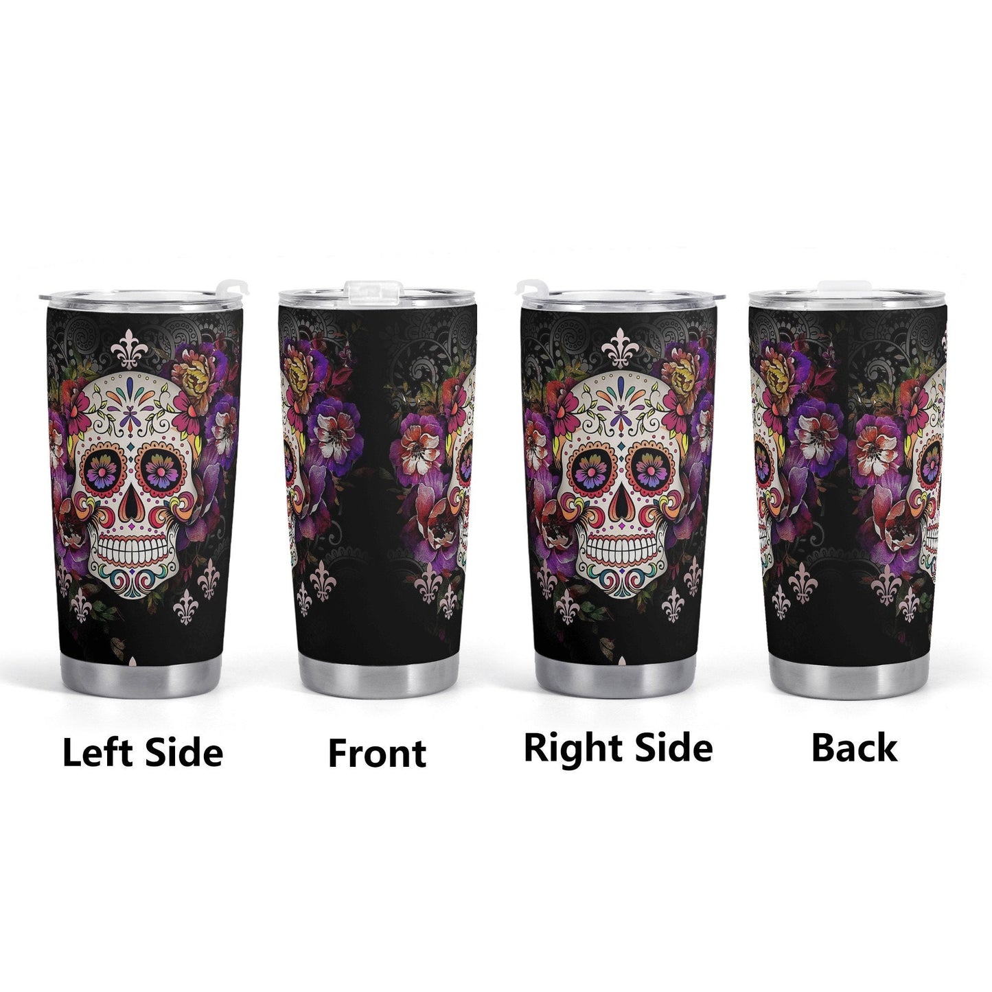 Day of the dead mug, dia de los muertos skull travel mug, floral sugar skull jumbo Mug, mexico mug, calaveras skull travel mug, cinco de may