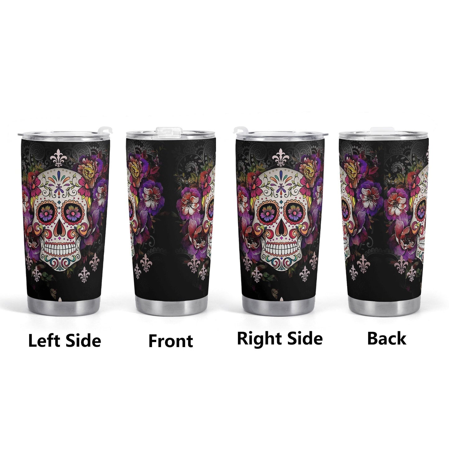 Day of the dead mug, dia de los muertos skull travel mug, floral sugar skull jumbo Mug, mexico mug, calaveras skull travel mug, cinco de may