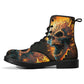 Goth ankle booties, death with scythes ankle booties, floral skull combat boots, grim reaper ankle booties, grim reaper fashion leather boot