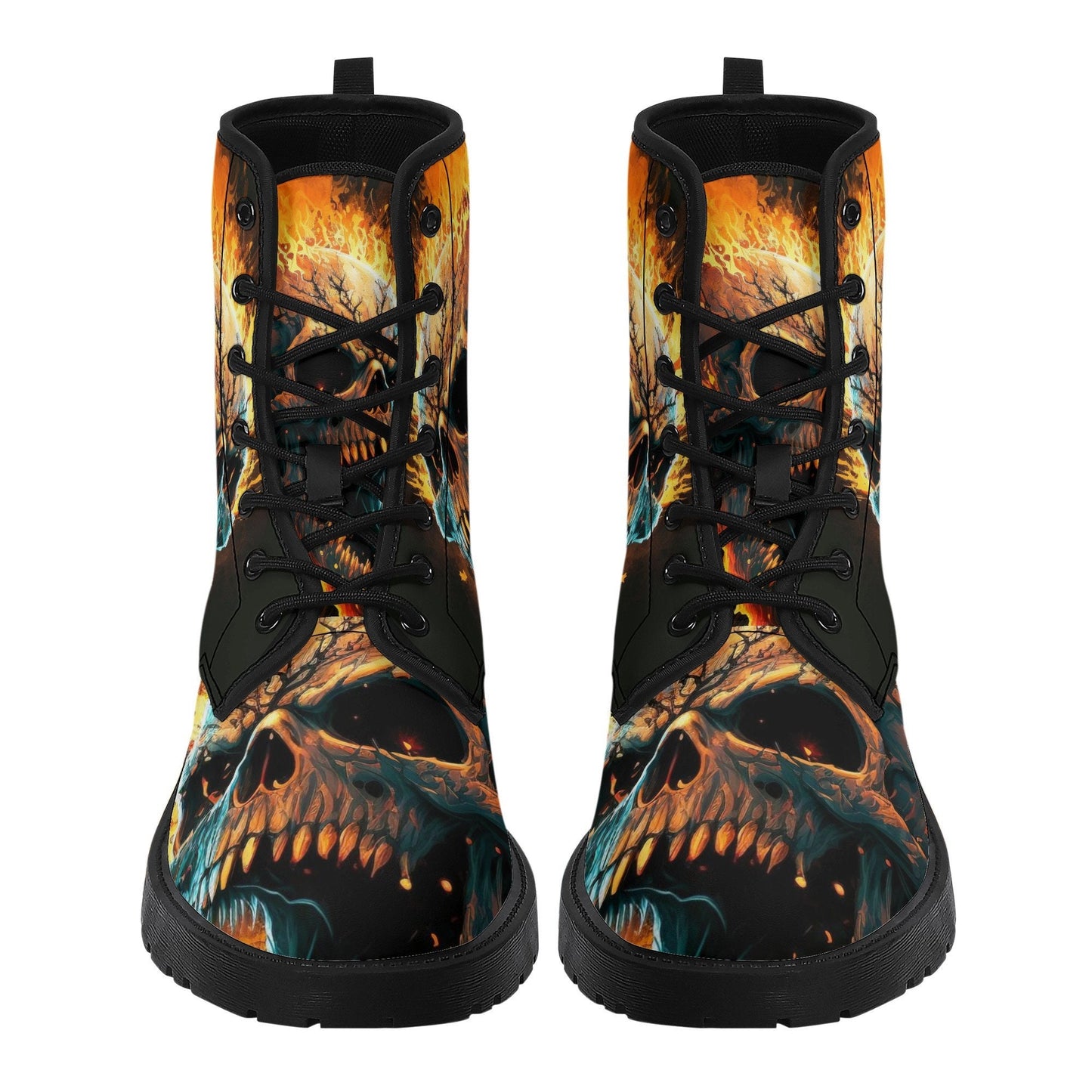 Goth ankle booties, death with scythes ankle booties, floral skull combat boots, grim reaper ankle booties, grim reaper fashion leather boot