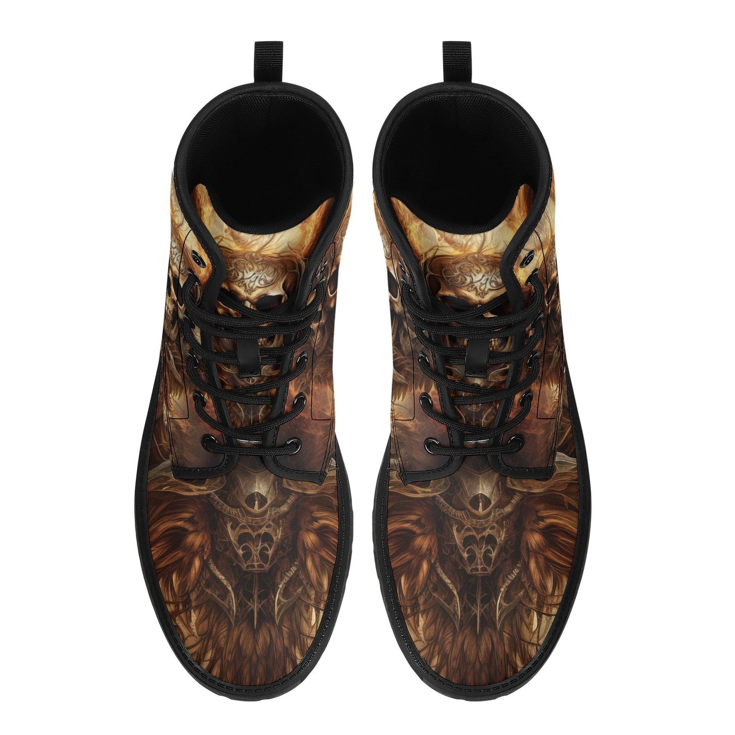 Goth boots, death skull fashion leather boots, skull in fire ankle Boots, flaming skull unisex boots, reaper skull men women boots, evil fac