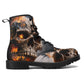 Death with scythes combat boots, gothic skull unisex boots, death with scythes shoes, horror men women boots, skull waterproof Lace Up Anti-