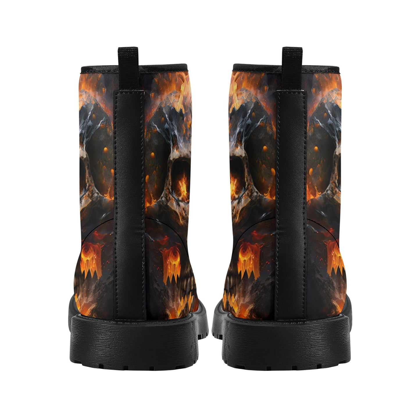 Death with scythes combat boots, gothic skull unisex boots, death with scythes shoes, horror men women boots, skull waterproof Lace Up Anti-