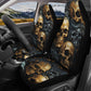 Skull with scythes car seat tool, rose skull slip-on seat covers, reaper skull car floor mat, death skull rug for car, skeleton car mat sets