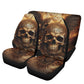 Skeleton car shifter gear cover, skull in fire washable car seat covers, flaming skull armrest covers, skull with scythes car tool christmas