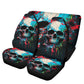 Flame skull cover cushion accessories for Cars, gothic skull car protector, punisher skull car seat cover, hooded skull seat cover for truck