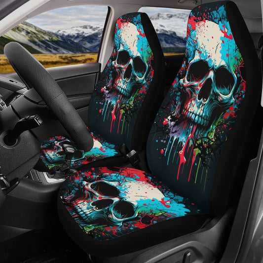 Flame skull cover cushion accessories for Cars, gothic skull car protector, punisher skull car seat cover, hooded skull seat cover for truck